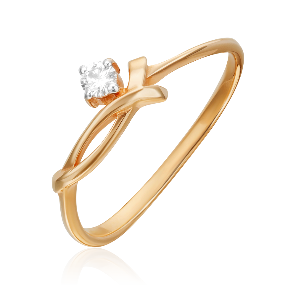 Кольцо из красного золота с бриллиантом 01-0807-00-101-1110-30