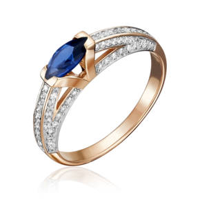 Кольцо из красного золота с сапфиром и бриллиантами 01-5106-00-105-1110-30