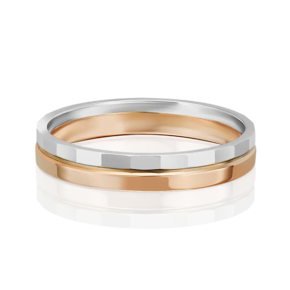 Обручальное кольцо из комбинированного золота с алмазной гранью 01-5678-00-000-1111