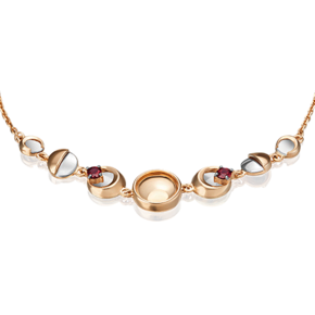 Браслет «Импульс» из комбинированного золота с гранатами 05-0663-00-204-1111-75