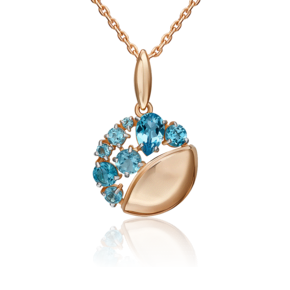 Подвеска из красного золота с топазами 03-3563-00-201-1110