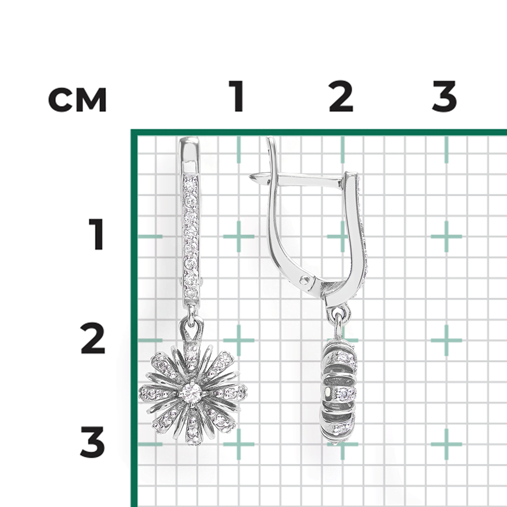 Серьги с английским замком из белого золота с бриллиантами 02-0920-00-101-1120-30