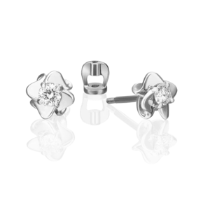 Серьги-пусеты из белого золота с бриллиантом 02-0922-00-101-1120-30