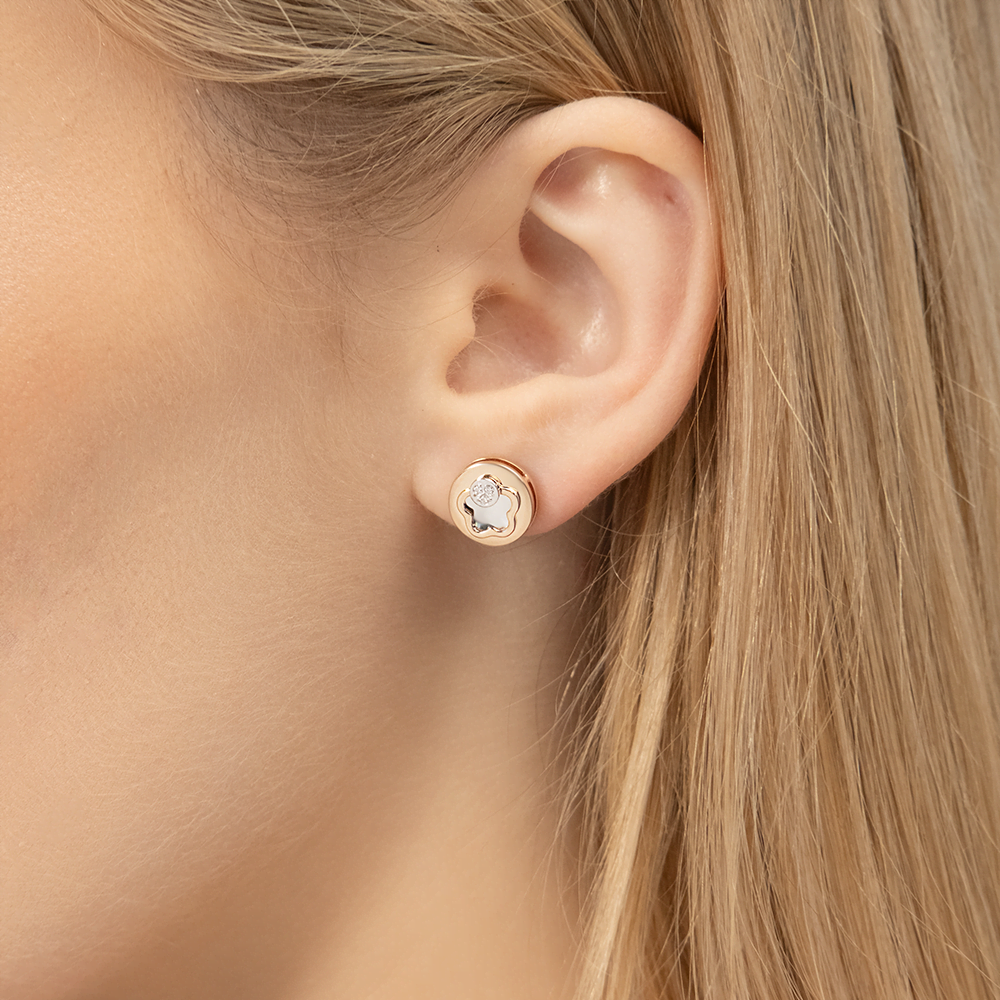 Серьги-пусеты из комбинированного золота с бриллиантами 02-4988-00-101-1111