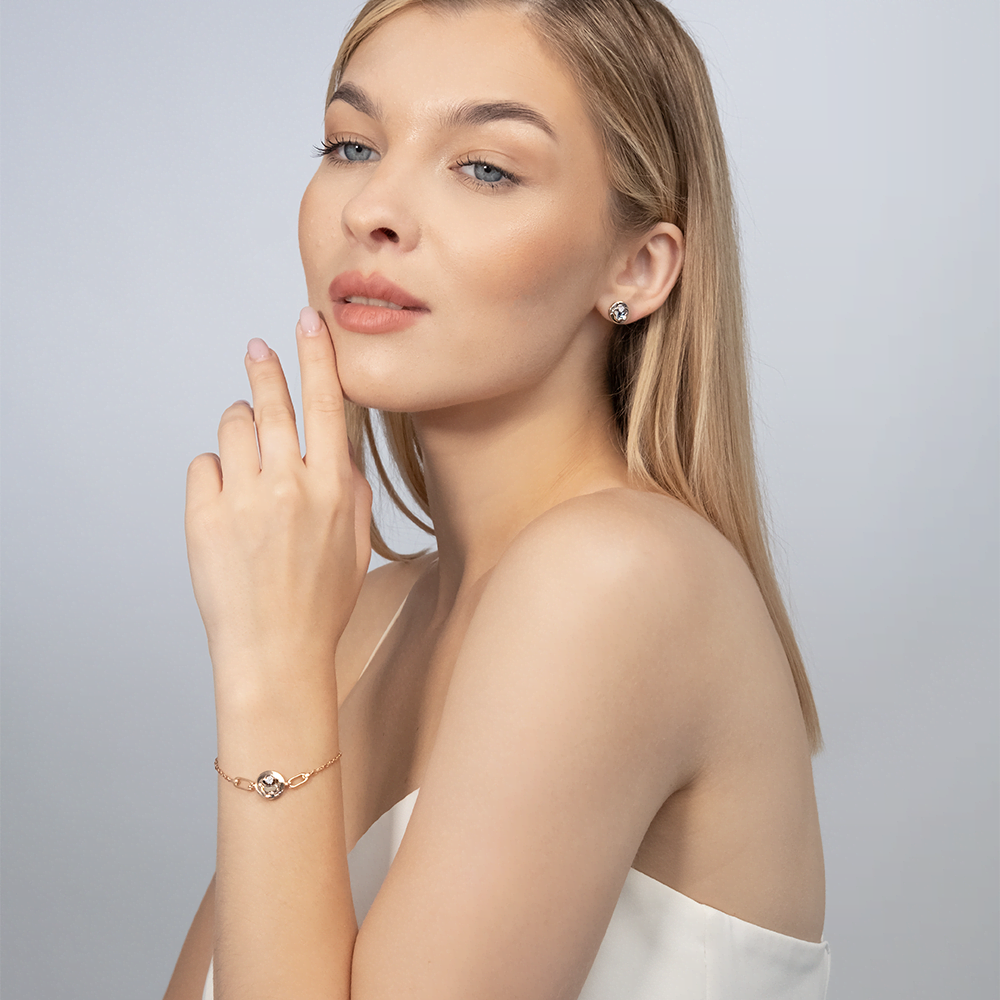 Серьги-пусеты из комбинированного золота с бриллиантами 02-4988-00-101-1111