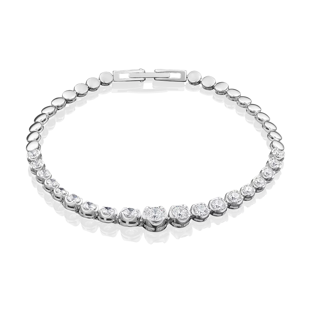 Браслет из белого золота с фианитами 05-0561-00-501-1120-38