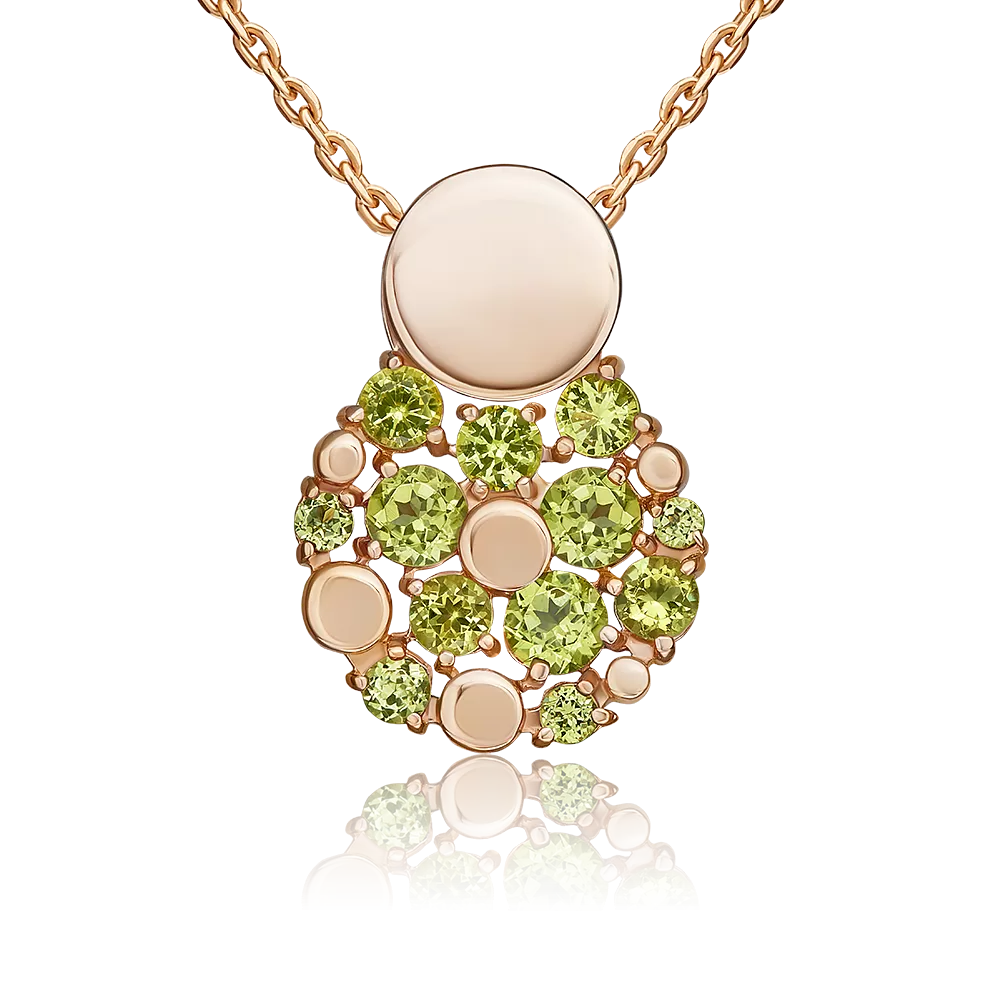 Подвеска из красного золота с хризолитами 03-3571-00-205-1110