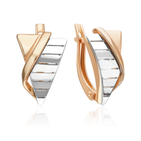 Серьги с английским замком из комбинированного золота 02-5373-00-000-1111