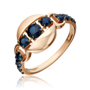 Кольцо из красного золота с сапфирами 01-5832-00-102-1110