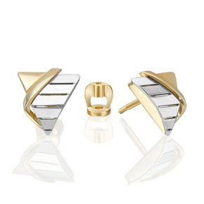 Серьги-пусеты из комбинированного золота 02-5374-00-000-1121