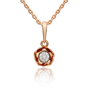 Подвеска «Цветок» из красного золота с бриллиантами 03-2645-00-101-1110-30