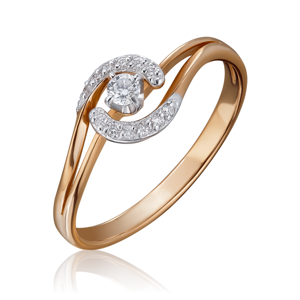 Кольцо из комбинированного золота с бриллиантами 01-1555-00-101-1111-30