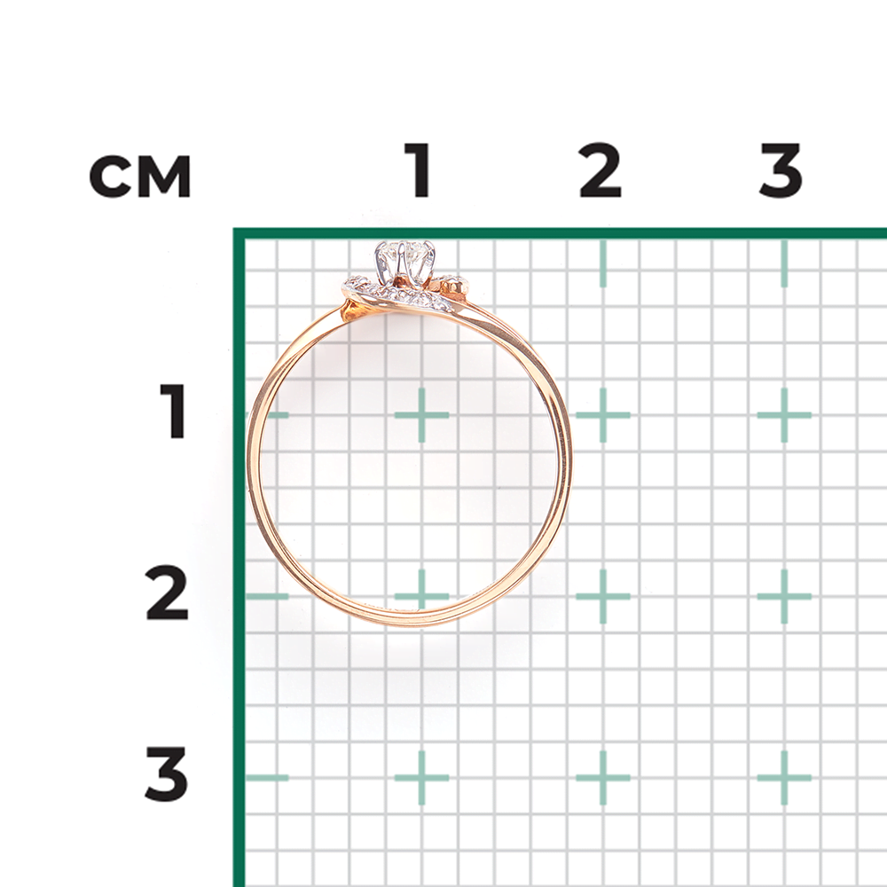 Кольцо из комбинированного золота с бриллиантами 01-1555-00-101-1111-30