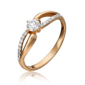 Кольцо из красного золота с бриллиантами 01-1556-00-101-1110-30