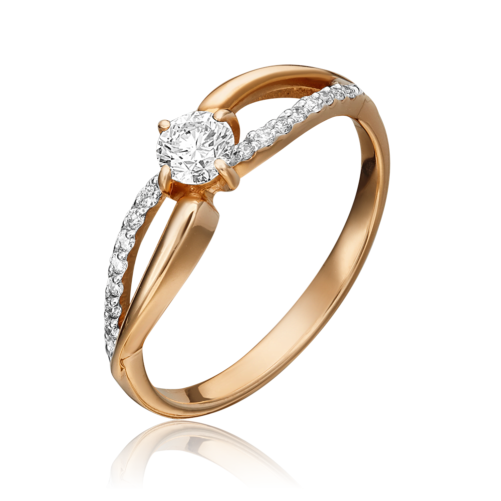 Кольцо из красного золота с бриллиантами 01-1556-00-101-1110-30