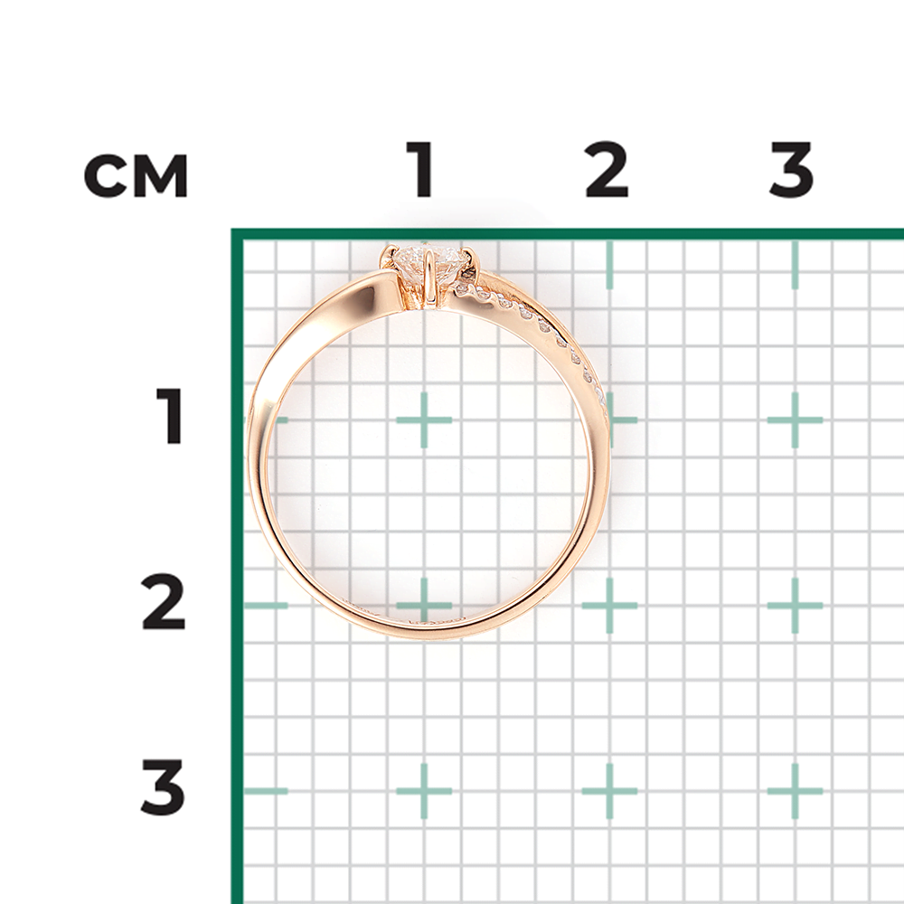Кольцо из красного золота с бриллиантами 01-1556-00-101-1110-30