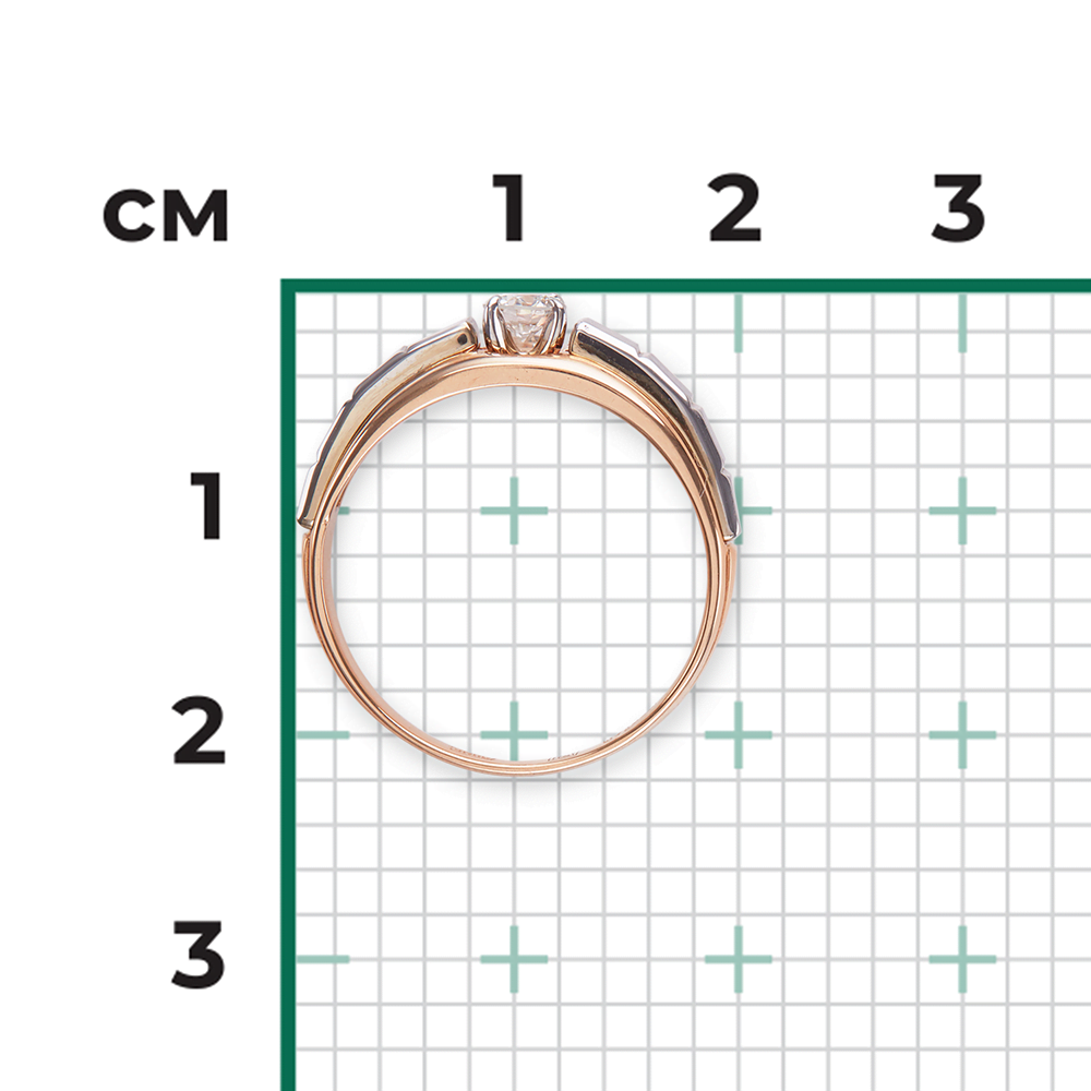 Кольцо из комбинированного золота с бриллиантом 01-5179-00-101-1111-30