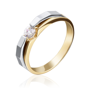 Кольцо из комбинированного золота с фианитом 01-5121-00-401-1121