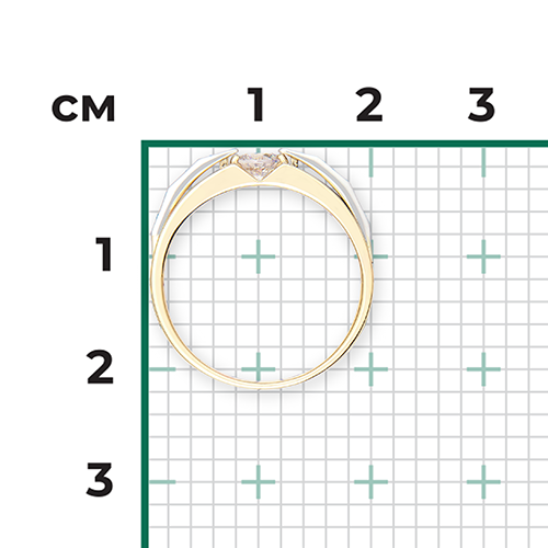Кольцо из комбинированного золота с фианитом 01-5121-00-401-1121