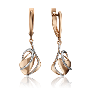 Серьги с английским замком из красного золота 02-4313-00-000-1110-42