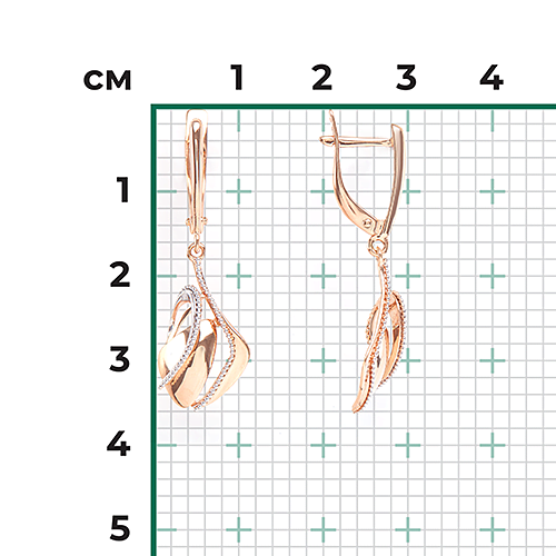 Серьги с английским замком из красного золота 02-4313-00-000-1110-42