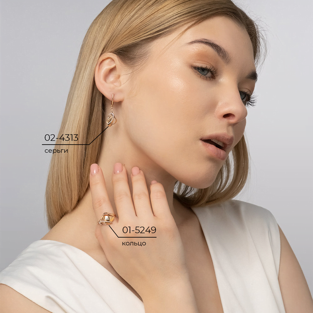 Серьги с английским замком из красного золота 02-4313-00-000-1110-42