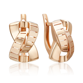 Серьги с английским замком из красного золота 02-5383-00-000-1110