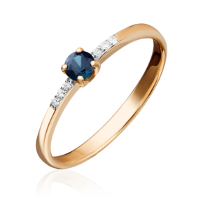 Кольцо из красного золота с сапфиром и бриллиантами 01-1491-00-105-1110-30