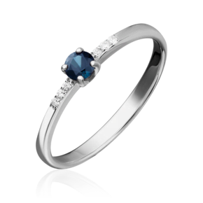 Кольцо из белого золота с сапфиром и бриллиантами 01-1491-00-105-1120-30