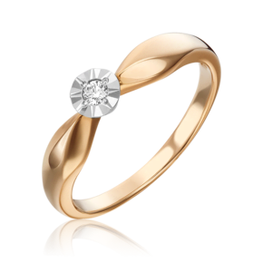 Кольцо из комбинированного золота с бриллиантом 01-1493-00-101-1111-30