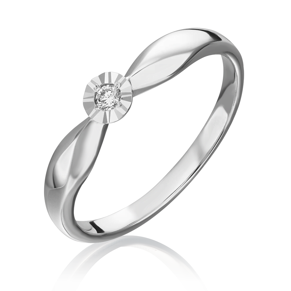 Кольцо из белого золота с бриллиантом 01-1493-00-101-1120-30