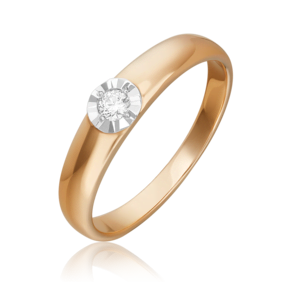 Кольцо из красного золота с бриллиантом 01-1495-00-101-1110-30