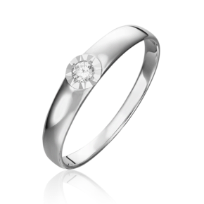 Кольцо из белого золота с бриллиантом 01-1495-00-101-1120-30