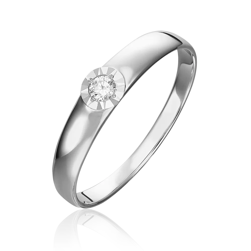Кольцо из белого золота с бриллиантом 01-1495-00-101-1120-30