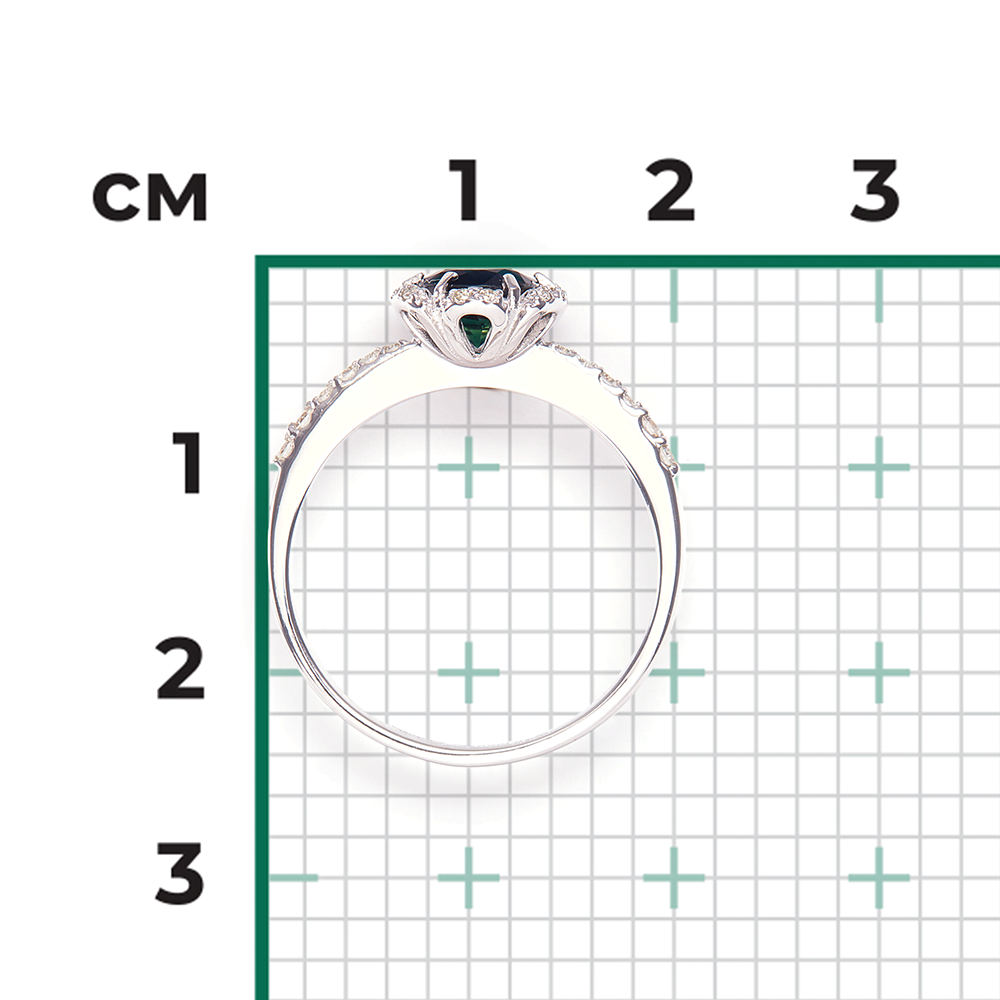 Кольцо из белого золота с сапфиром и бриллиантами 01-1496-00-105-1120-30