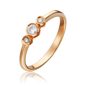 Кольцо из красного золота с бриллиантами 01-1497-00-101-1110-30