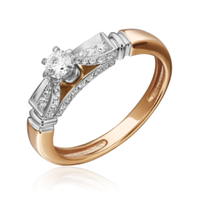 Помолвочное кольцо из комбинированного золота с бриллиантами 01-5230-00-101-1111-30