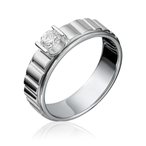 Кольцо из белого золота с фианитом 01-5114-00-501-1120-38