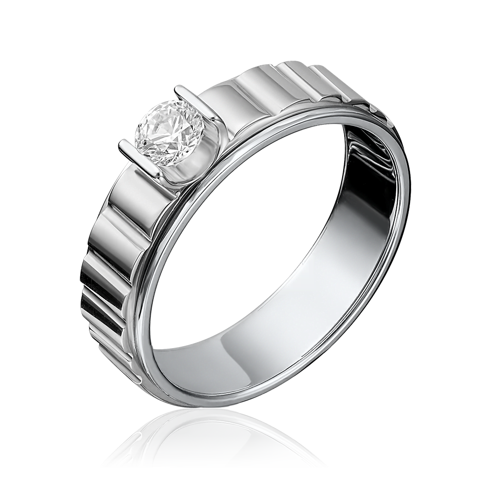 Кольцо из белого золота с фианитом 01-5114-00-501-1120-38