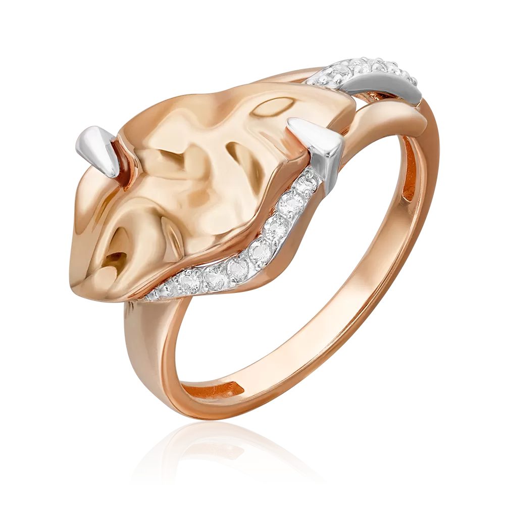 Кольцо «Загадочность» из комбинированного золота с натуральными топазами white 01-5657-00-201-1111