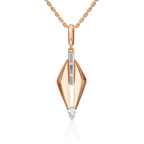 Подвеска из комбинированного золота с натуральным топазом white 03-3369-00-201-1111