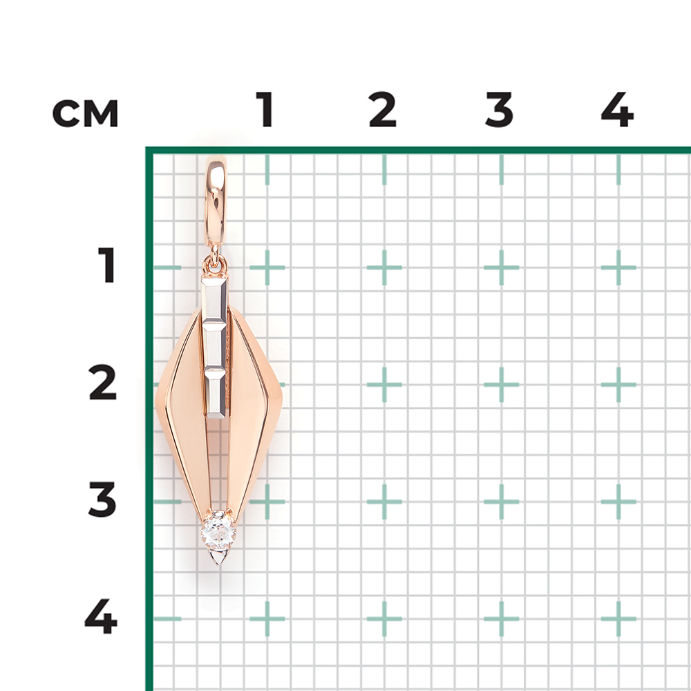 Подвеска из комбинированного золота с натуральным топазом white 03-3369-00-201-1111