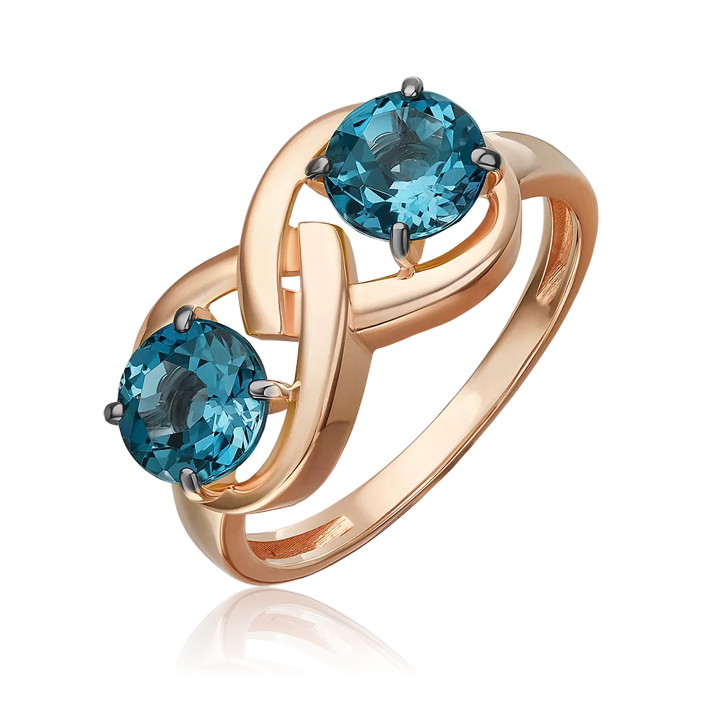 Кольцо из красного золота с топазами 01-5840-01-201-1110