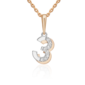 Подвеска «Буква З» из комбинированного золота с фианитами 03-3418-З-401-1111