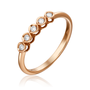 Кольцо из красного золота с бриллиантами 01-1582-00-101-1110-30