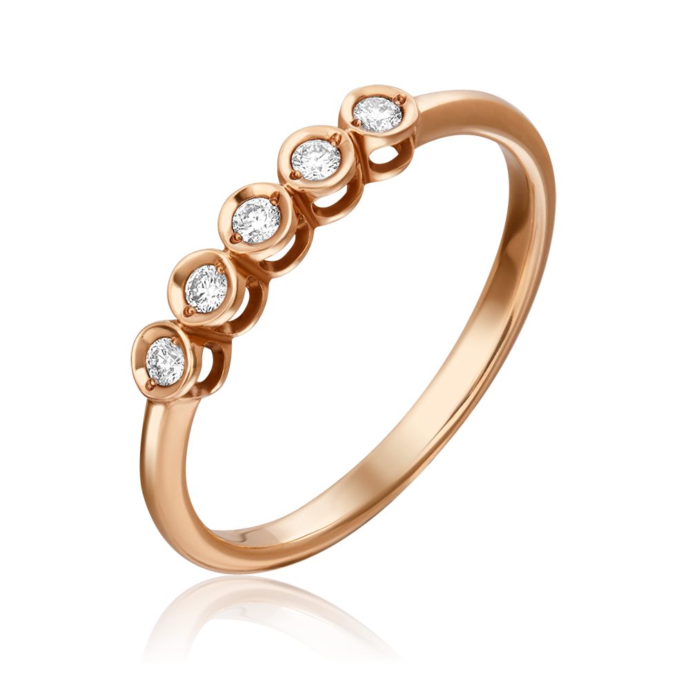 Кольцо из красного золота с бриллиантами 01-1582-00-101-1110-30