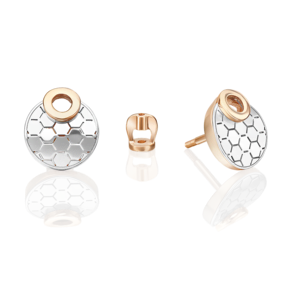 Серьги-пусеты из комбинированного золота 02-5267-01-000-1111