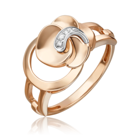 Кольцо из комбинированного золота с бриллиантами 01-5611-00-101-1111