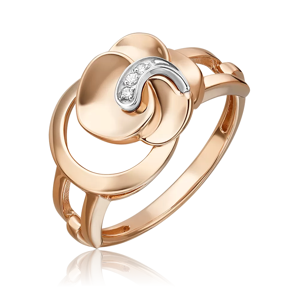 Кольцо из комбинированного золота с бриллиантами 01-5611-00-101-1111