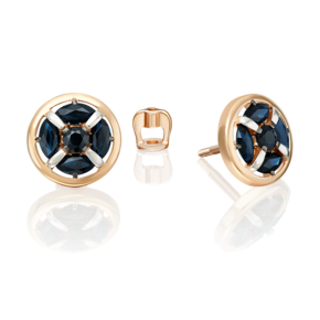 Серьги-пусеты из красного золота с сапфирами 02-5510-00-102-1110
